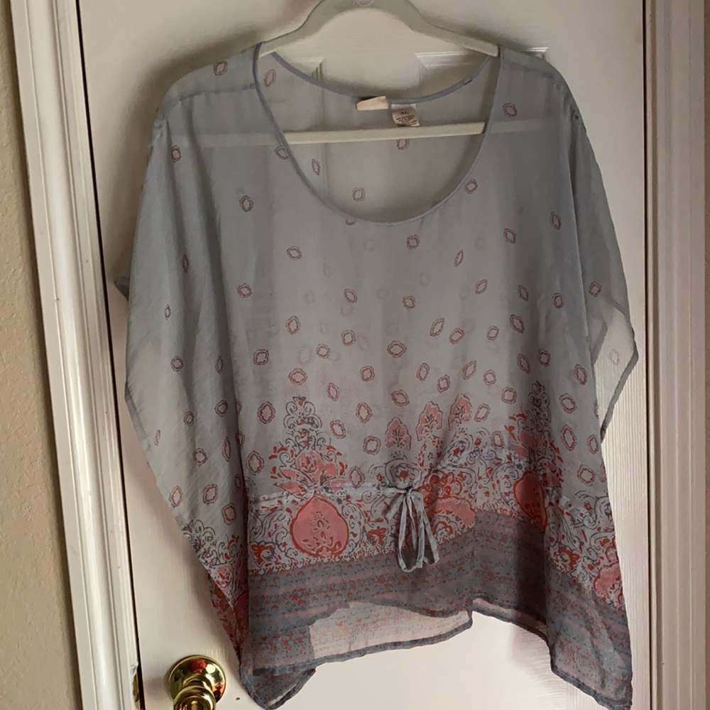 Mudd gray sheer top
